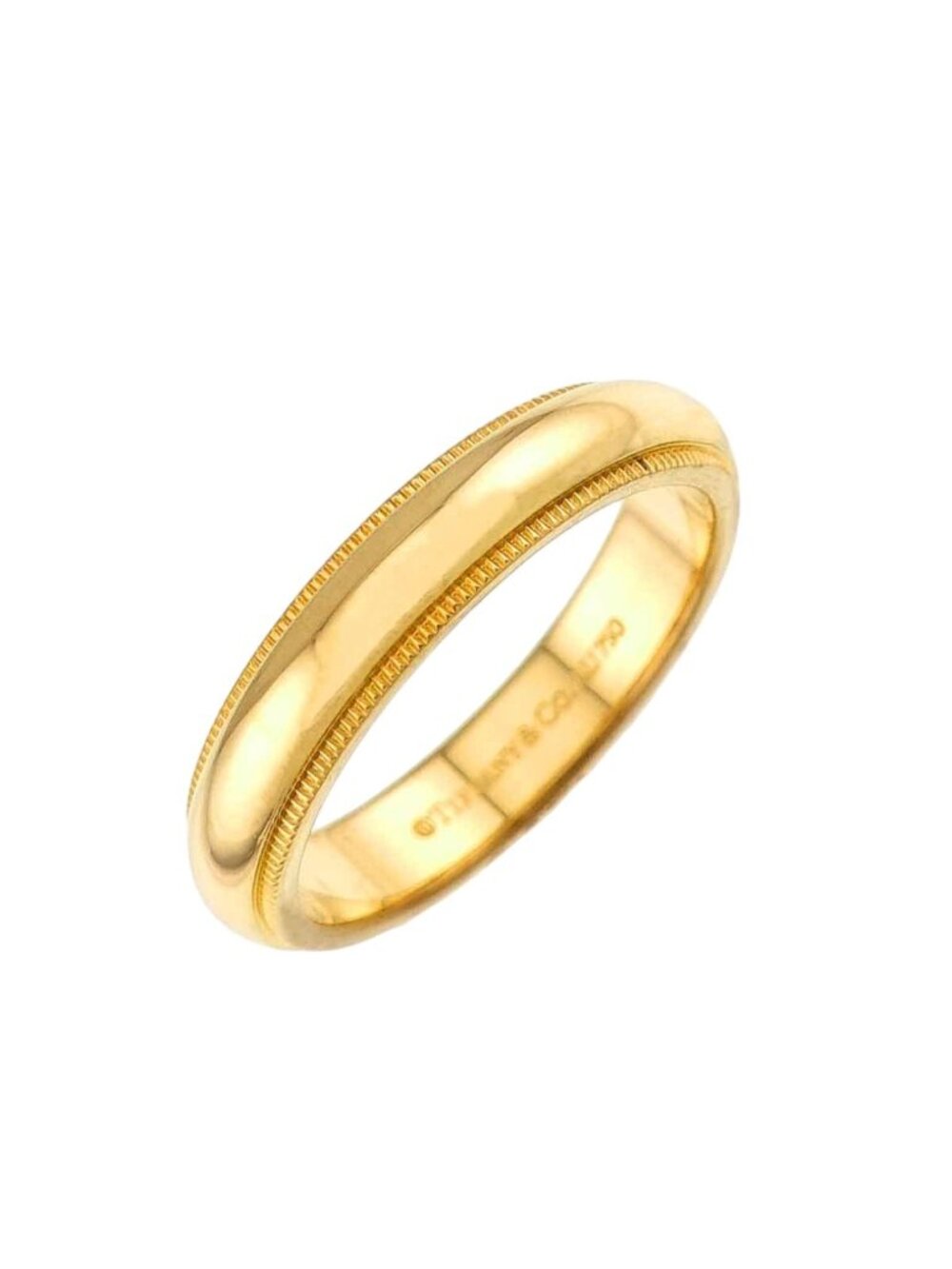 Tiffany & Co Milgrain Band Ring 18k Yellow Gold 750 Together